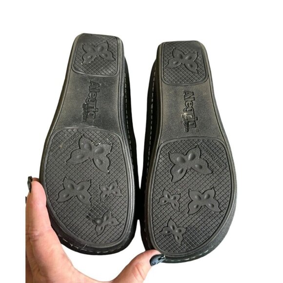 ALEGRIA Debra Black Embossed Rose Women's Eur Size 37 US 6.5 Clogs Shoes - Picture 10 of 10